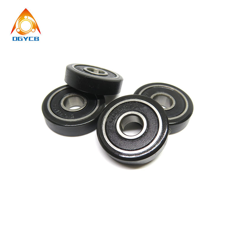 PU60826-7 coated rollers bearing wheels 8x26x7mm PU Plastic Bearing Wheels